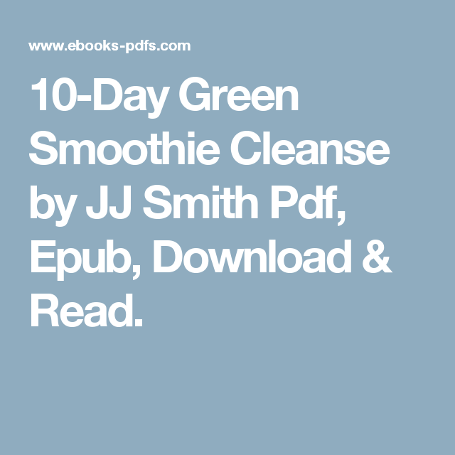 10 day smoothie cleanse pdf